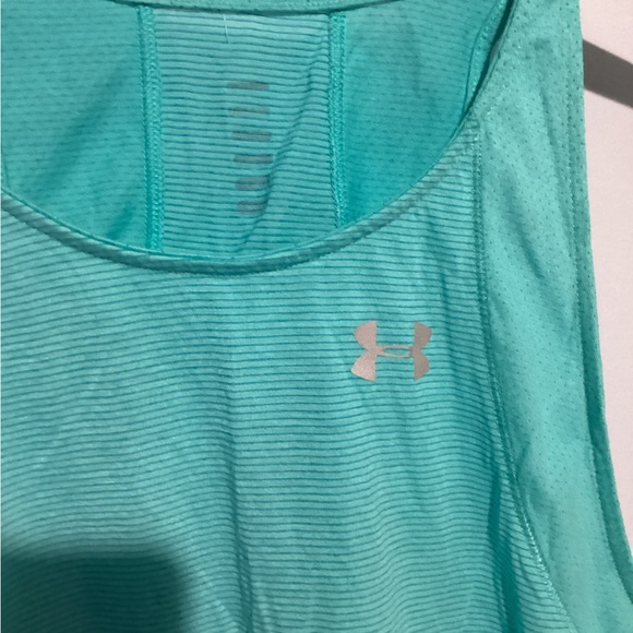 Under Armour Blue/Green Workout Tank with Silvertone Logo Size M - Picture 4 of 7